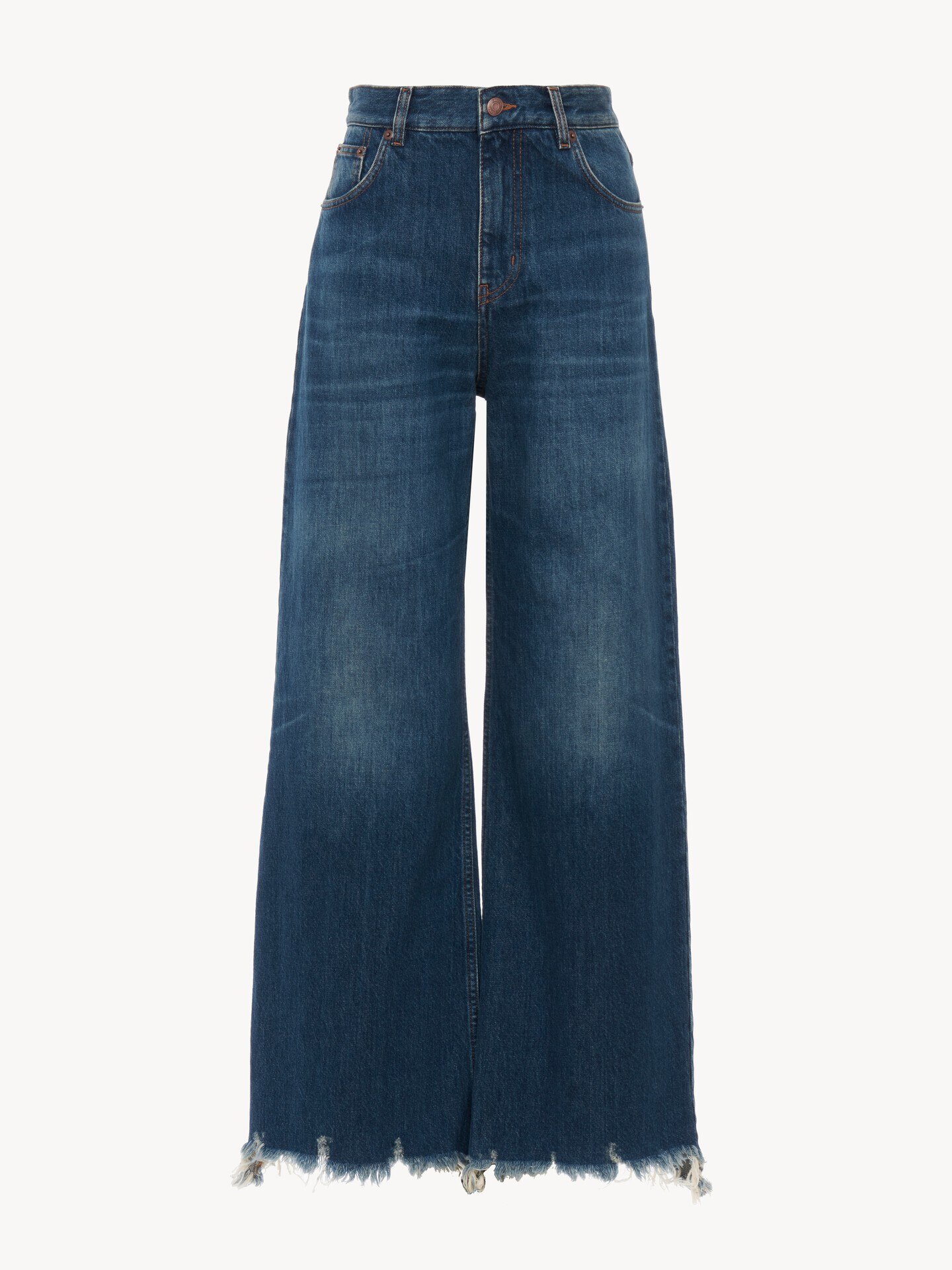Cropped wide-leg jeans in denim - 2