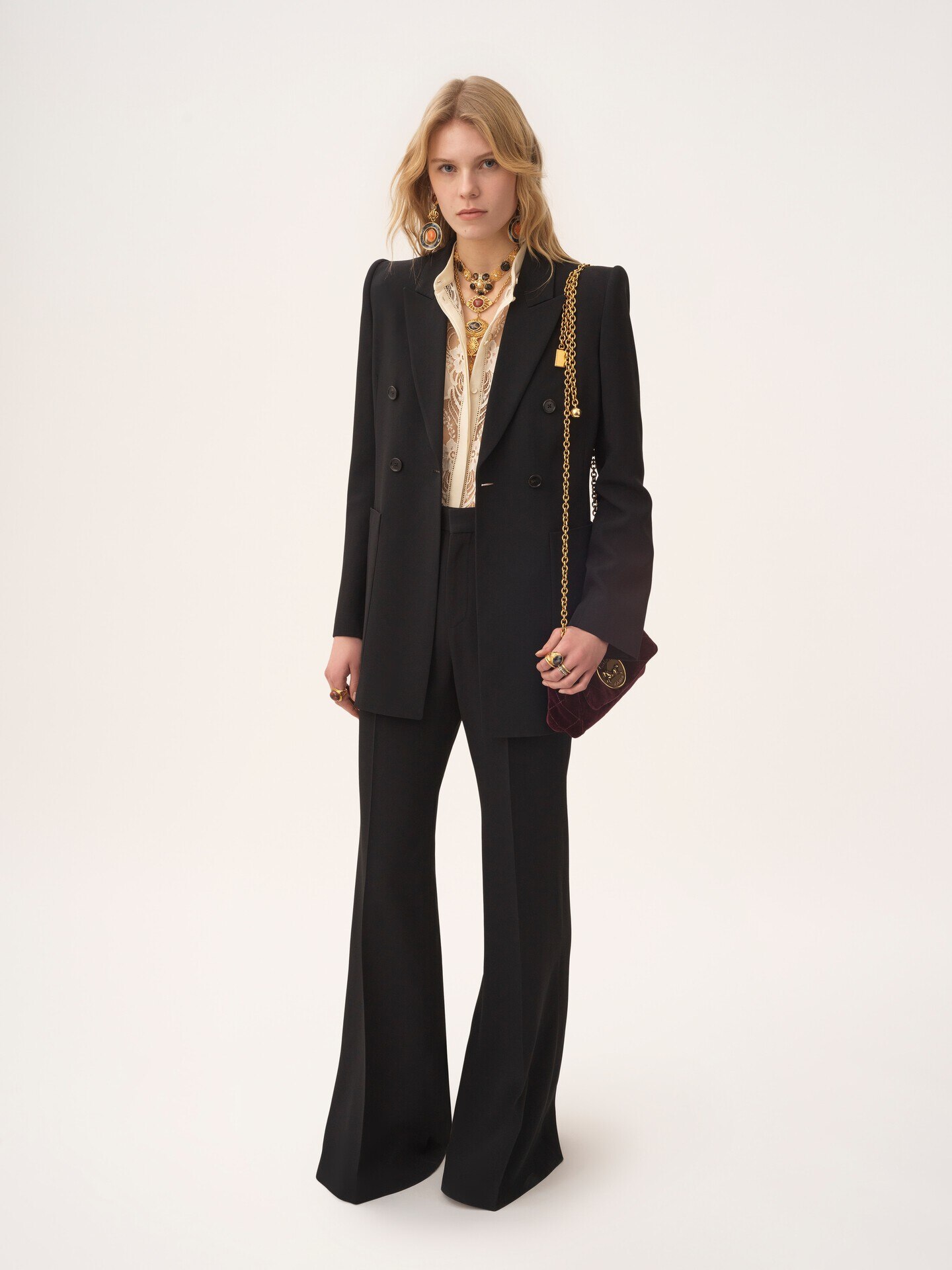 Double-breasted tailored jacket in a crêpe mix - 3