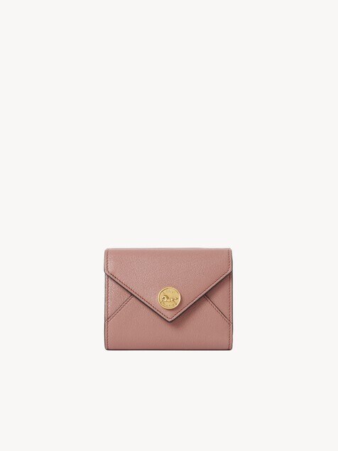 Monedero tarjetero Envelope peque&ntilde;o de cuero granulado