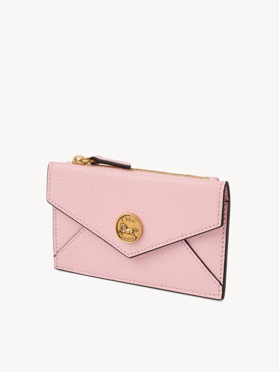 Small Envelope purse with card slots in grained leather - 3