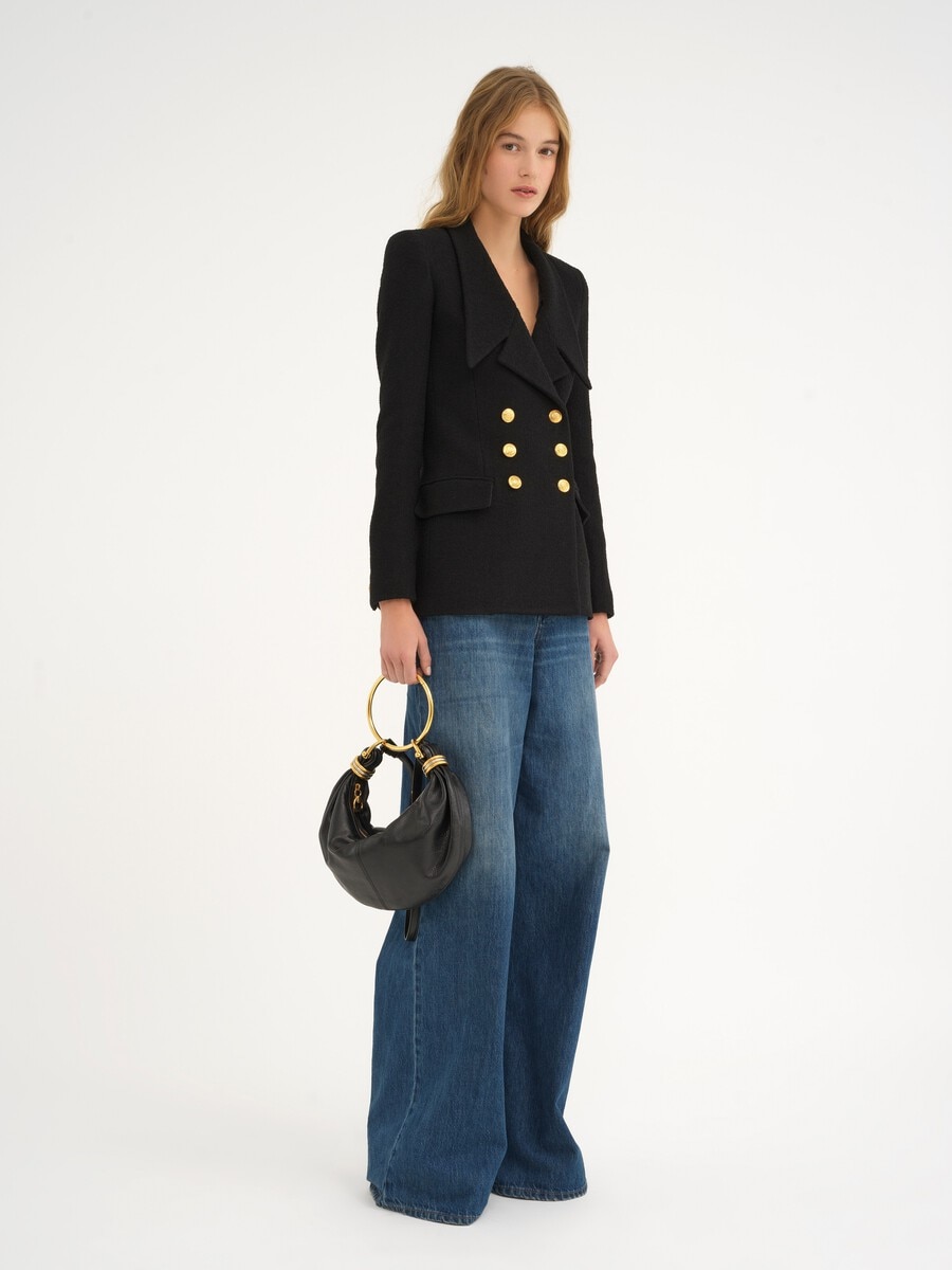 Small Bracelet Hobo bag in grained leather - 11