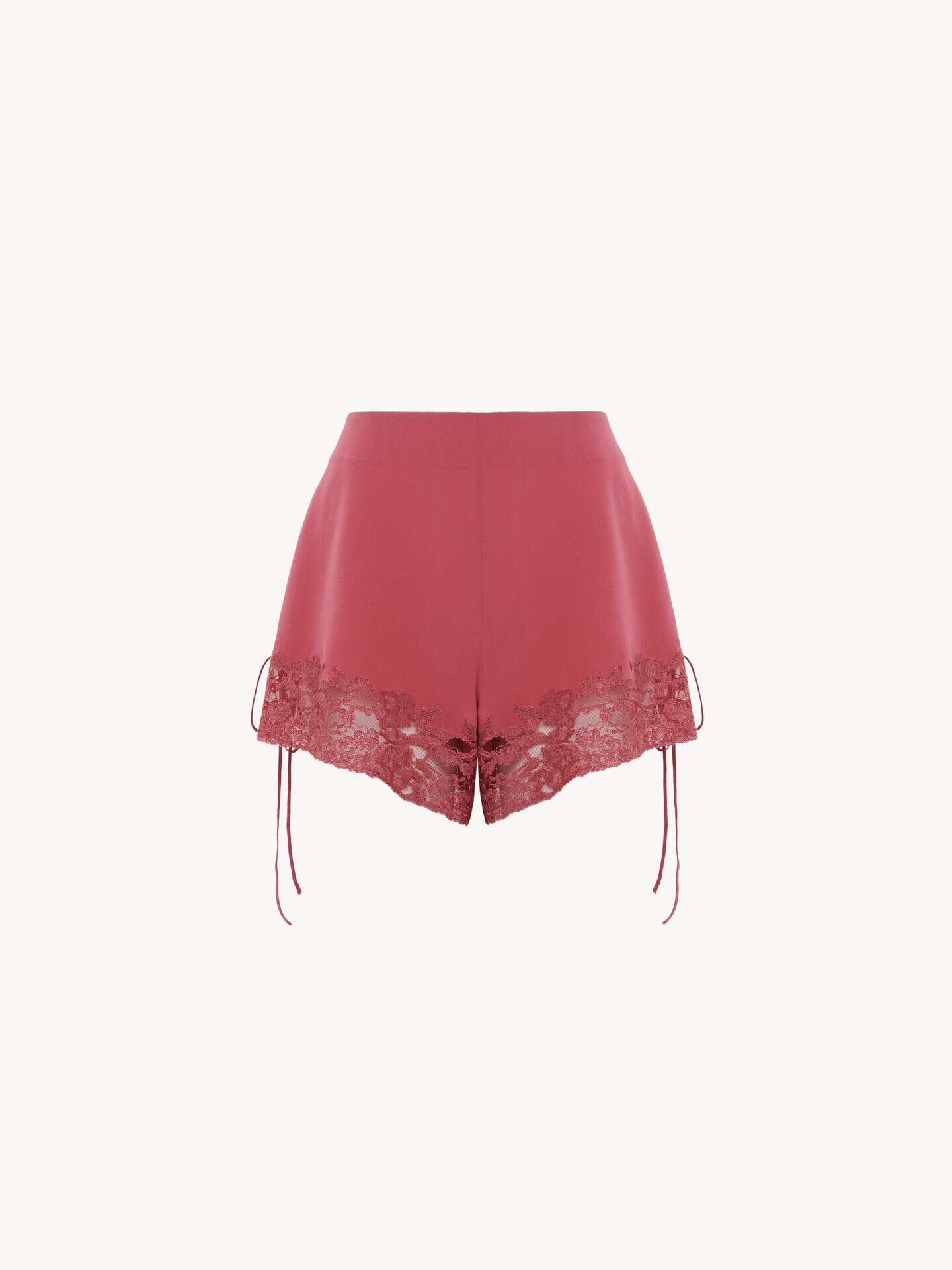 Lace-trimmed lingerie shorts in crêpe de chine - 2