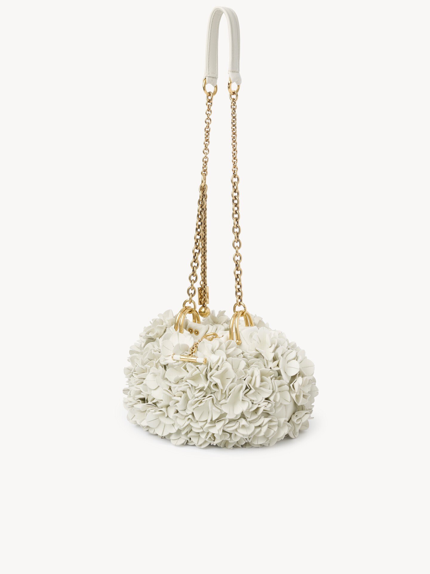 Chlo&eacute; Pliss&eacute; shoulder bag with chain in leather with flowers - 4