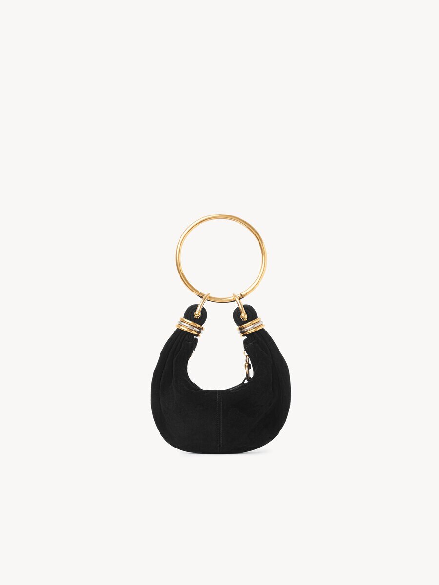 Mini Bracelet Hobo bag in suede leather - 1