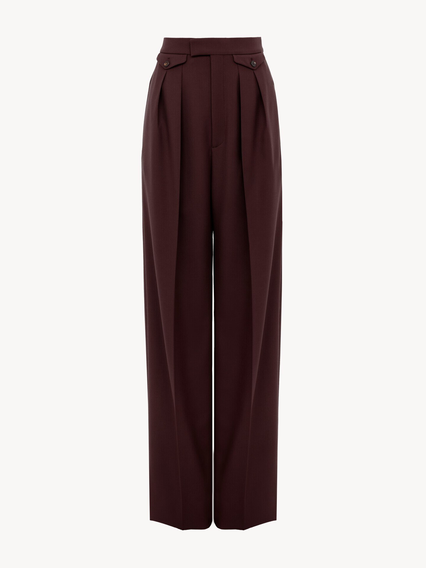 High-rise gathered trousers in wool gabardine - 2