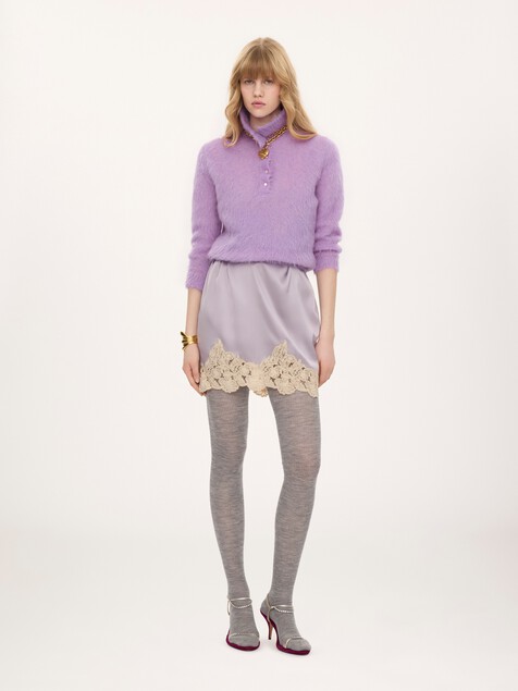 Jersey de polo confeccionado en punto de mezcla de lana y alpaca