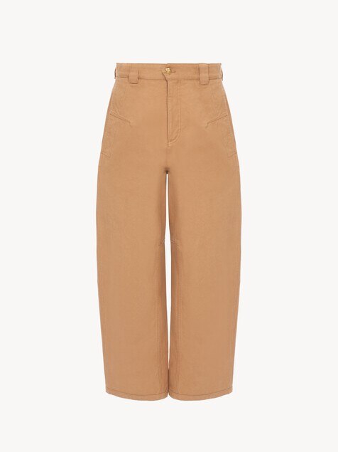 Pantalones barrel de lona de algod&oacute;n