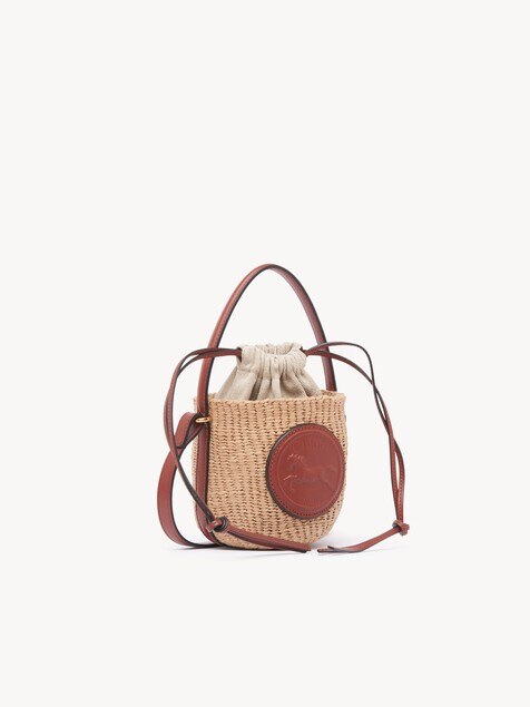 Mini Horse Medal basket bag in natural fibres