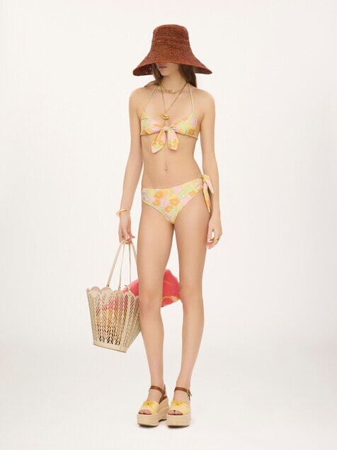 Sunbleached flower-print bikini bottoms