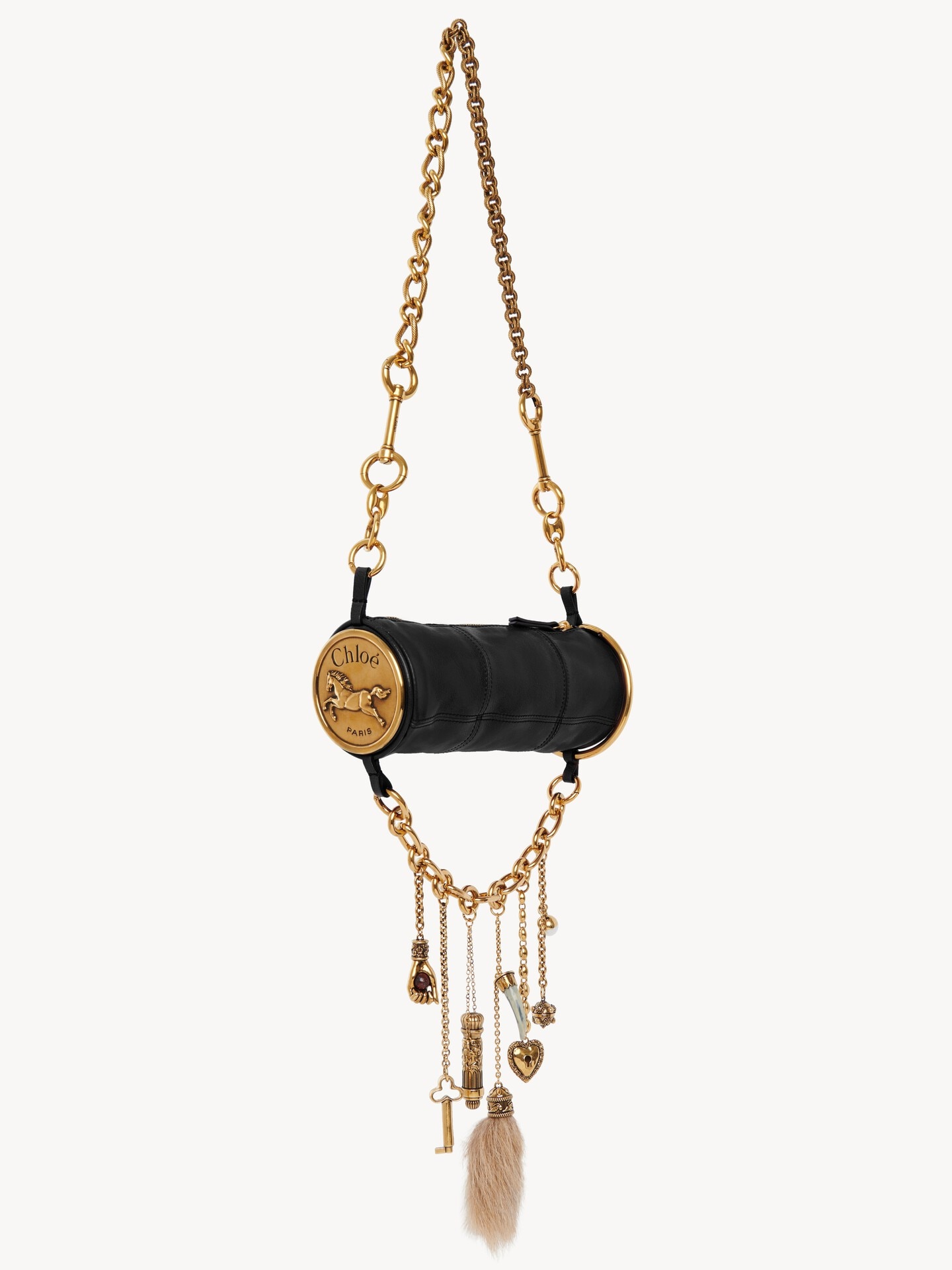 Ch&acirc;teau Treasures shoulder bag in grained leather - 4