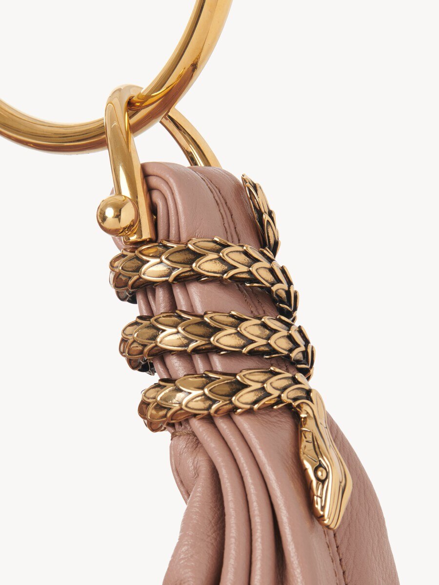 Small Snake Bracelet Hobo bag in grained leather - 8