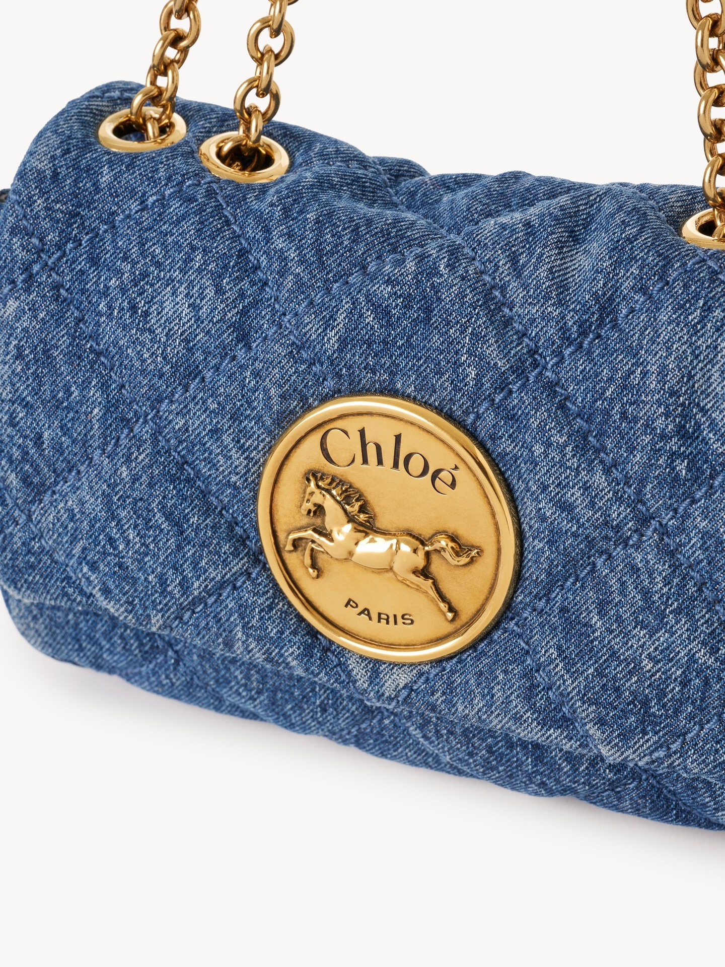 Bolso de hombro peque&ntilde;o Chlo&eacute; Heritage de tejido vaquero - 7