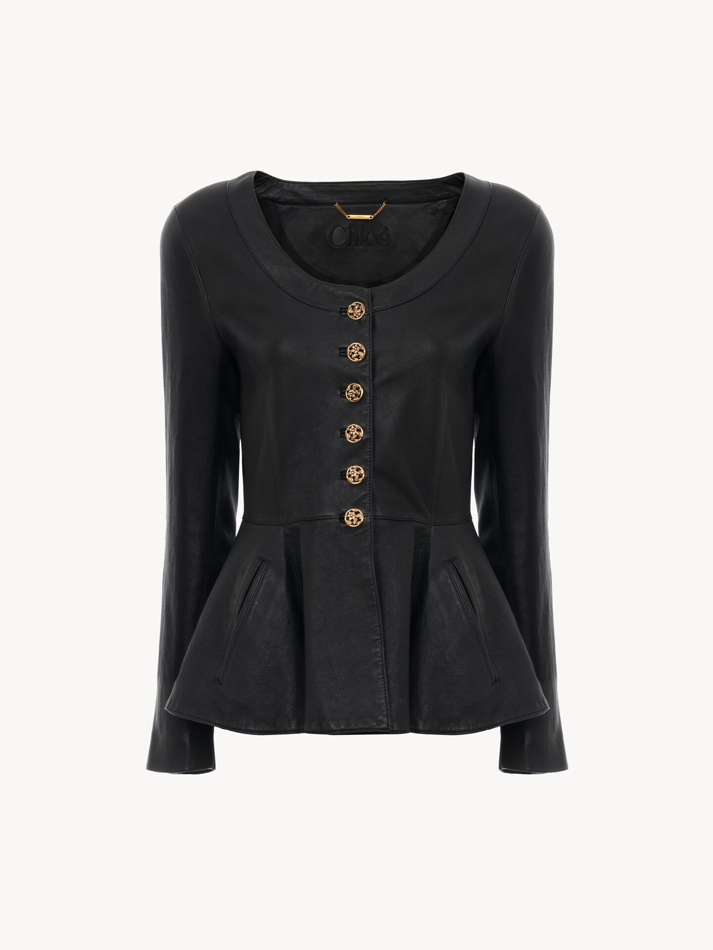 Chaqueta estilo ecuestre con p&eacute;plum de cuero - 2