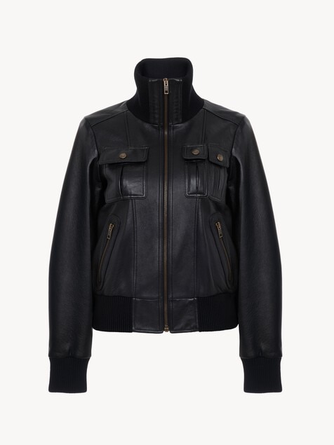 Short blouson in leather