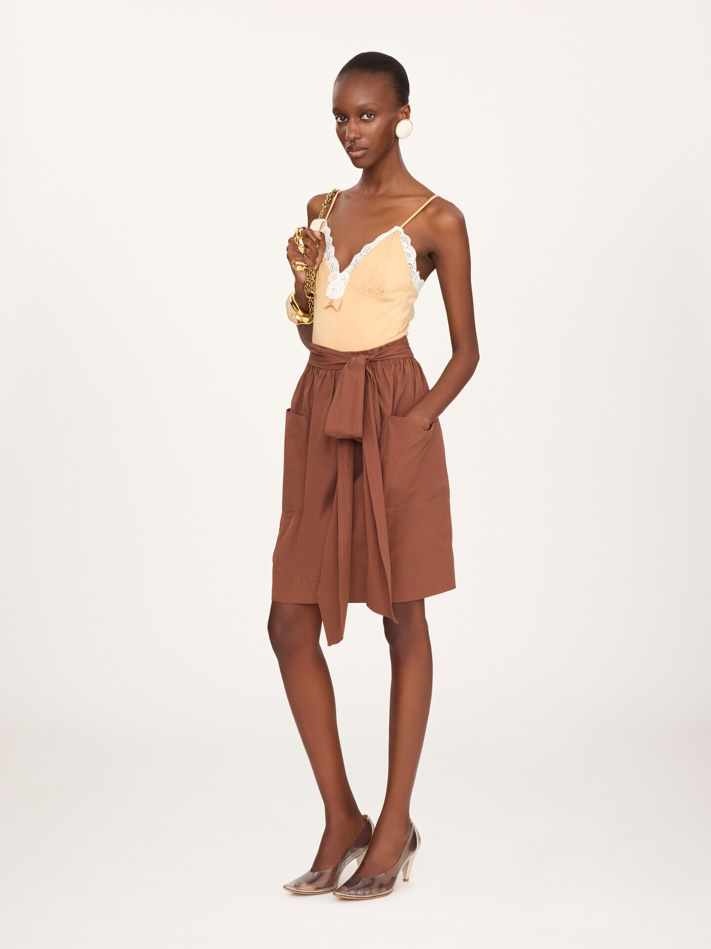 Cotton poplin pencil skirt - 4