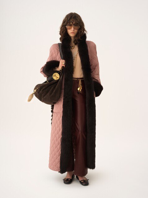 Flared trousers in leather