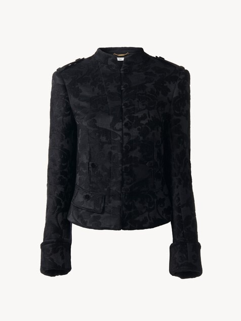 Fitted jacket in floral velvet