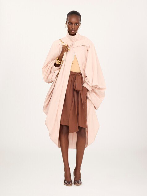 Cotton poplin pencil skirt