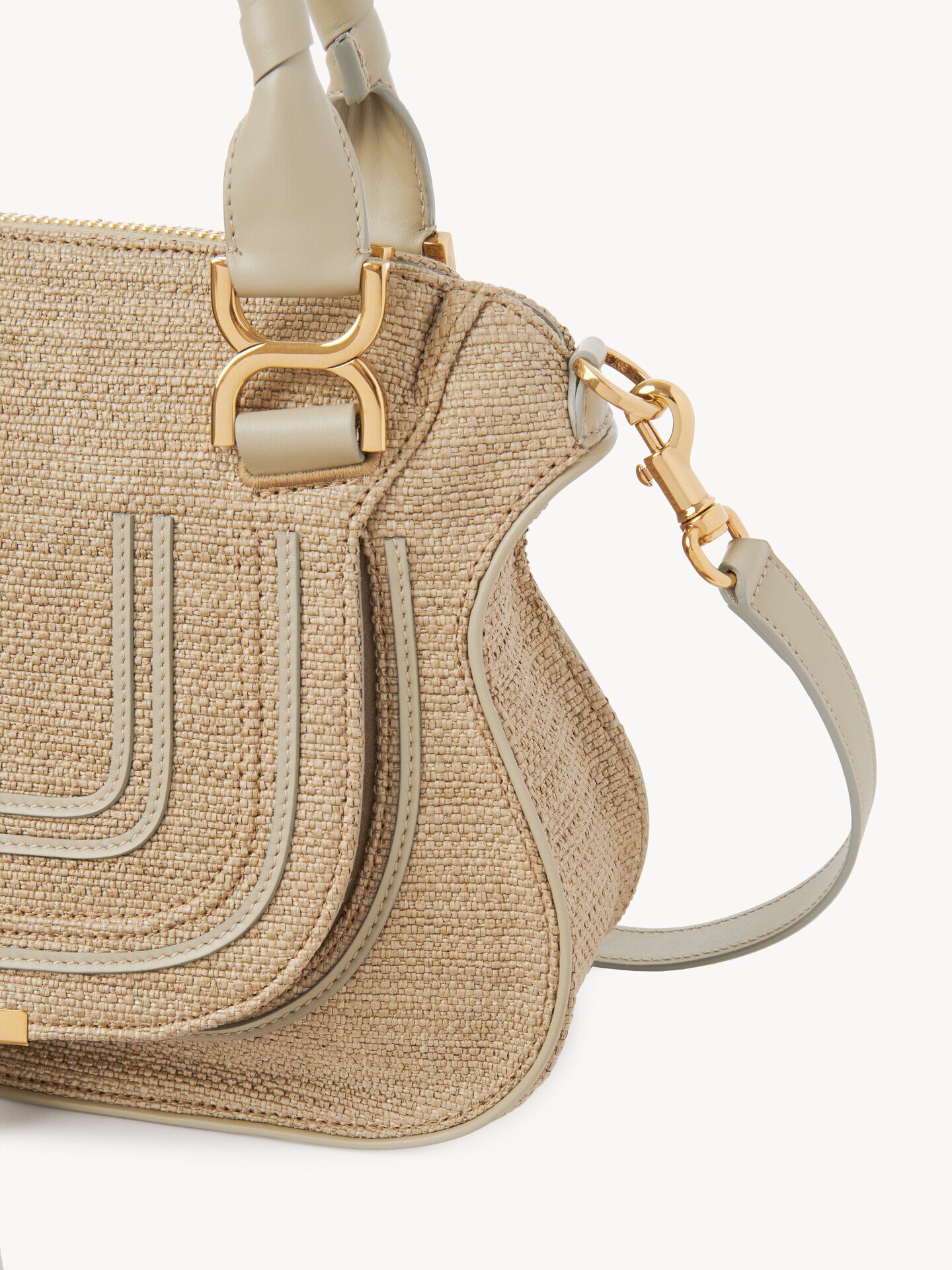 Small Marcie bag in raffia-effect fibres - 4
