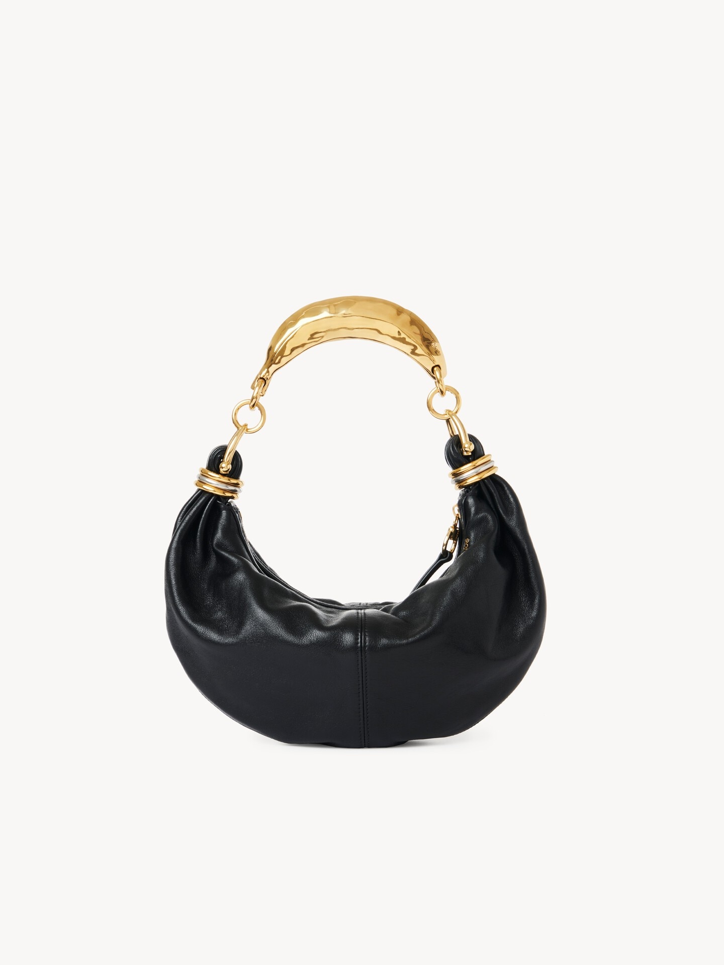 Small Bracelet hobo Bag in grained leather - 2