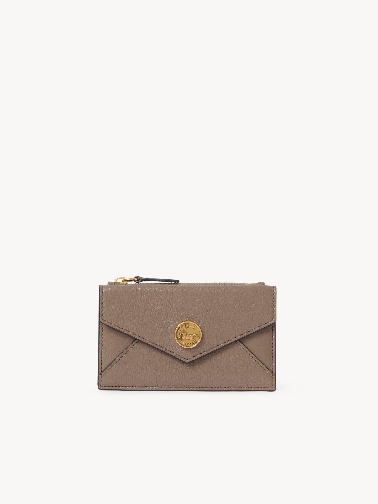 Small Envelope purse with card slots in grained leather - 2