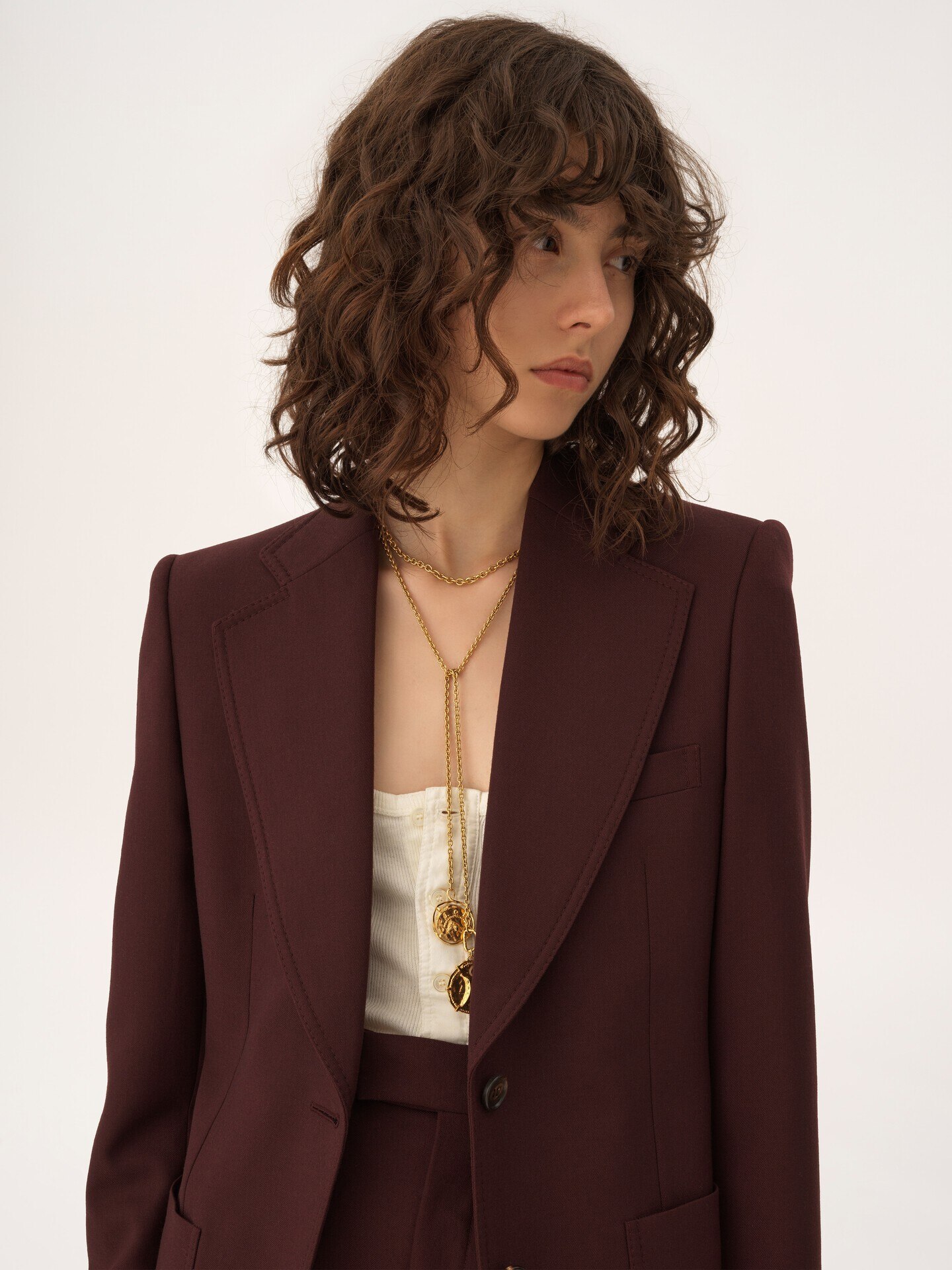 Single-breasted tailored jacket in wool gabardine - 7