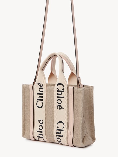 Small Woody tote bag in linen