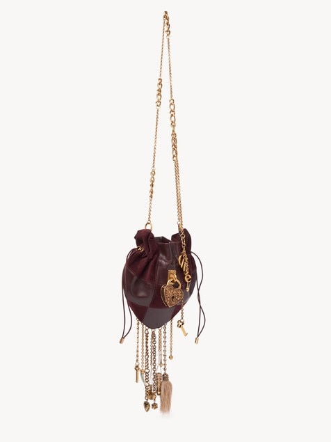 Ch&acirc;teau Treasures crossbody bag in grained & suede leather