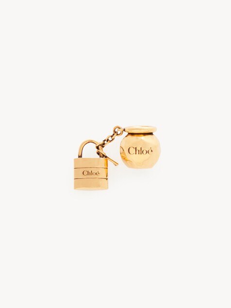 Sphere Lock Dice charm for Bracelet bag in brass