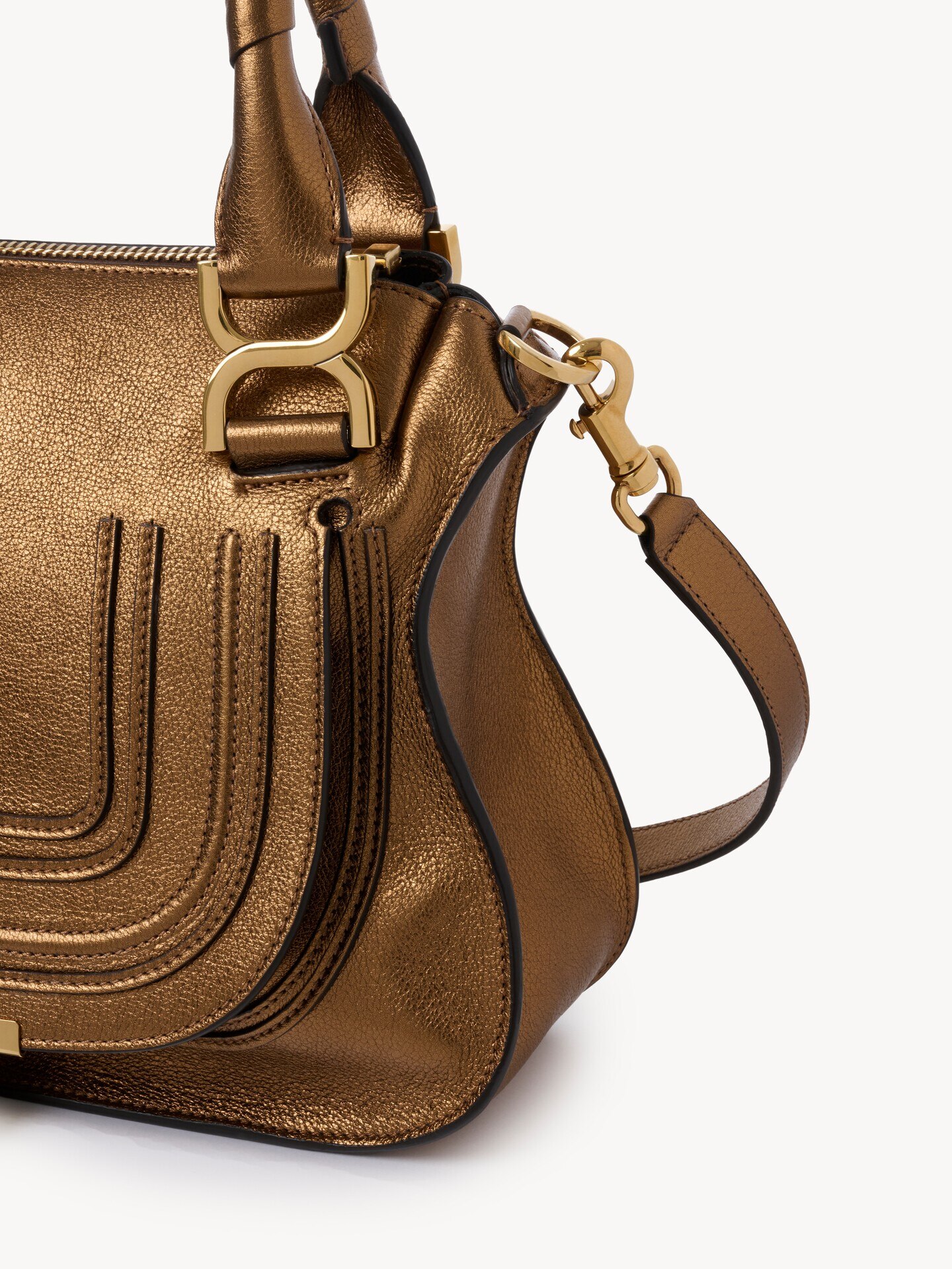 Small Marcie bag in metallic leather - 5