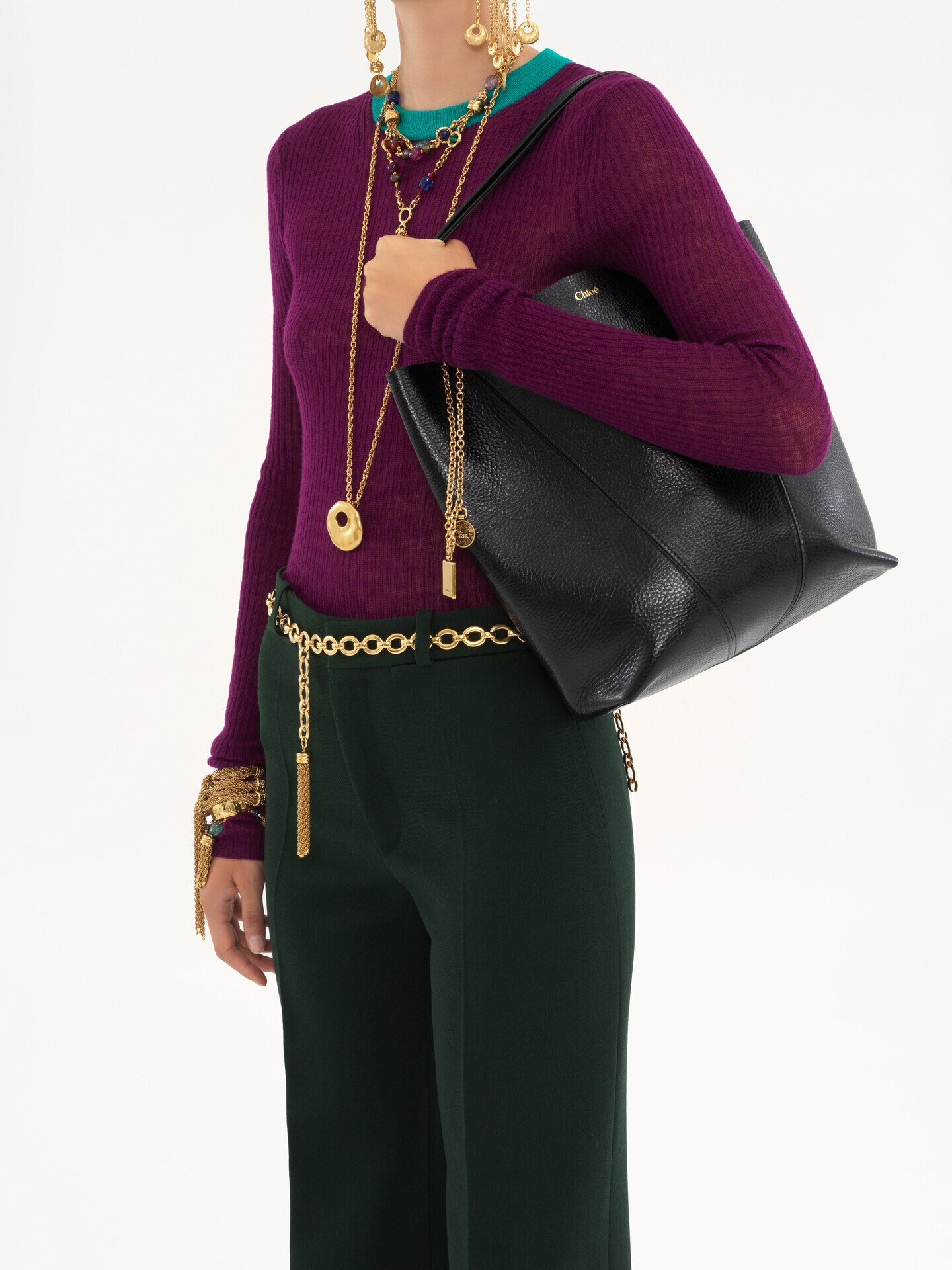 Bolso tote Chlo&eacute; Spin de cuero granulado - 4