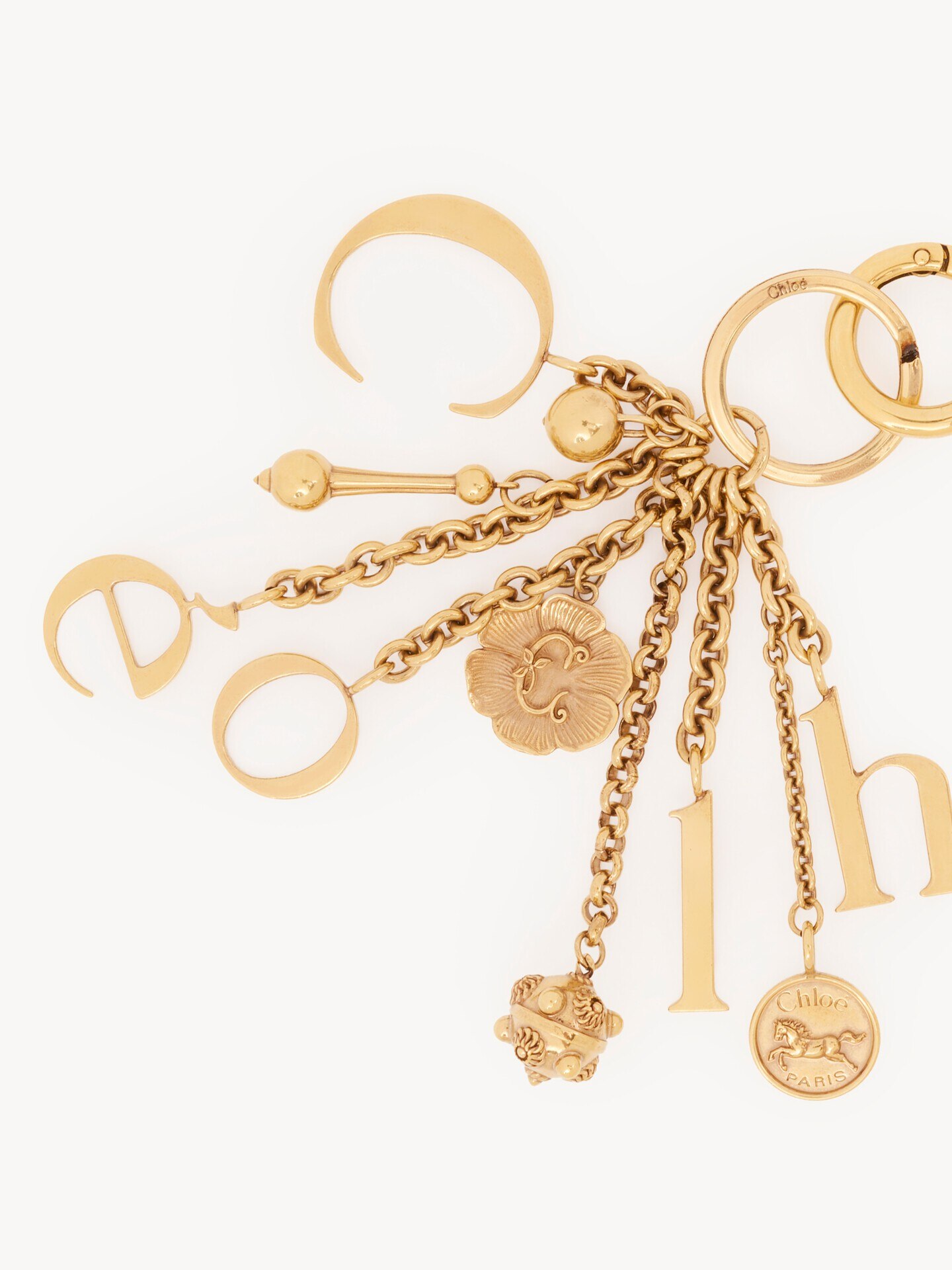 Charm de bolso llavero Chlo&eacute; Symbols Logo de lat&oacute;n - 3