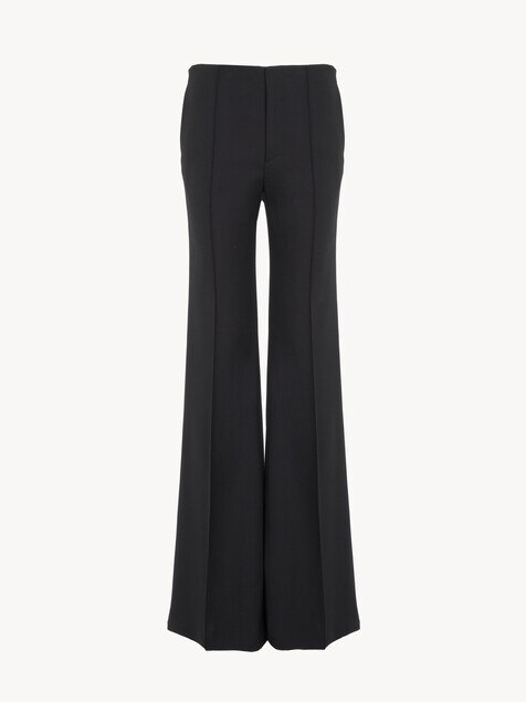 Flared trousers in stretch wool