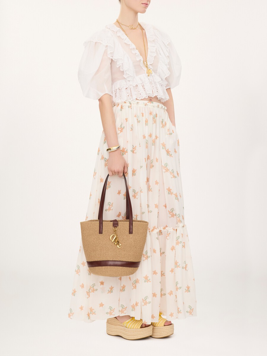 Chlo&eacute; Charms basket bag in natural fibers - 8