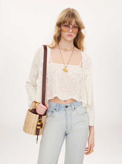 Small Paddington bucket bag in wicker