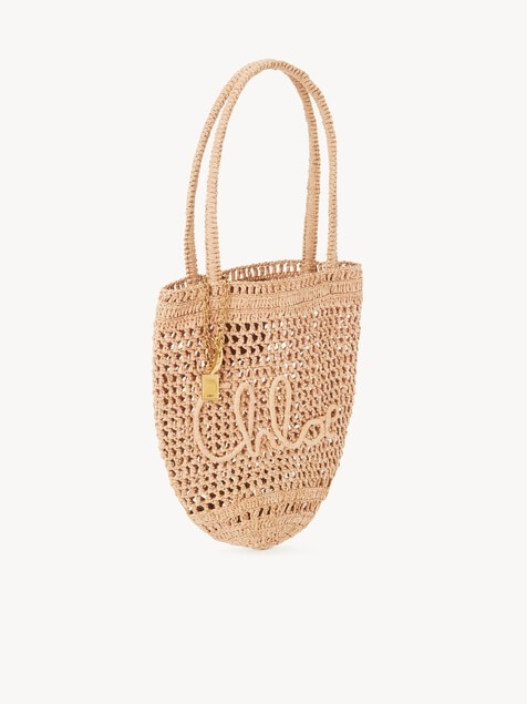 Bolso tote peque&ntilde;o Summer Banana de rafia