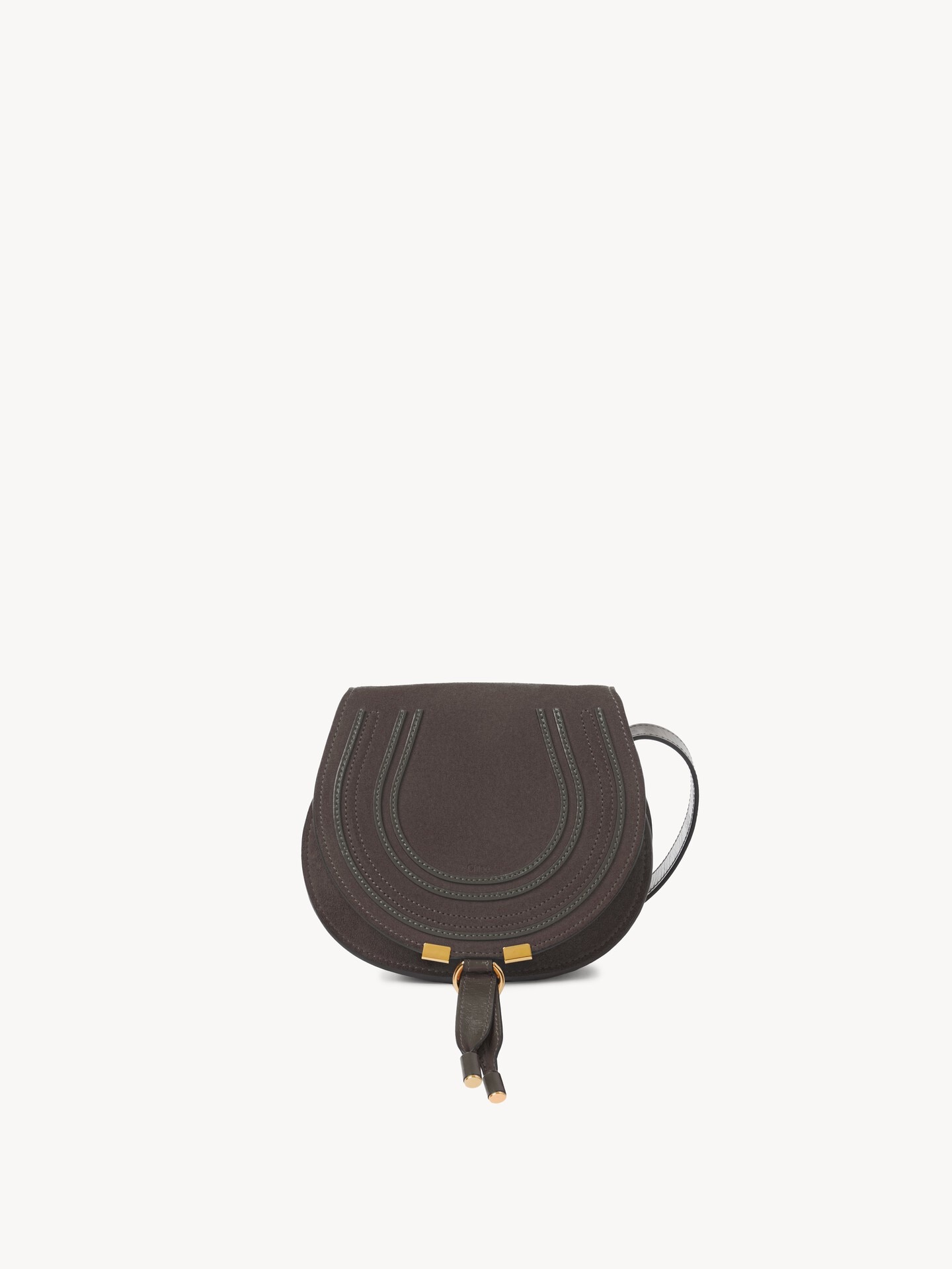 Small Marcie saddle bag in suede leather - 2