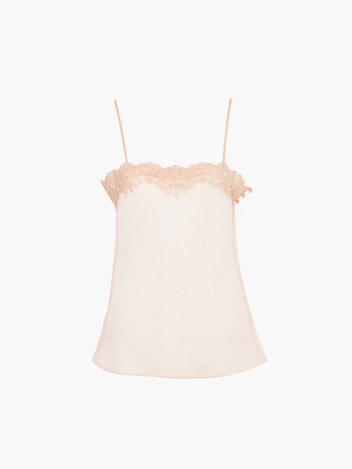 Fitted tank top in embroidered lace - 1