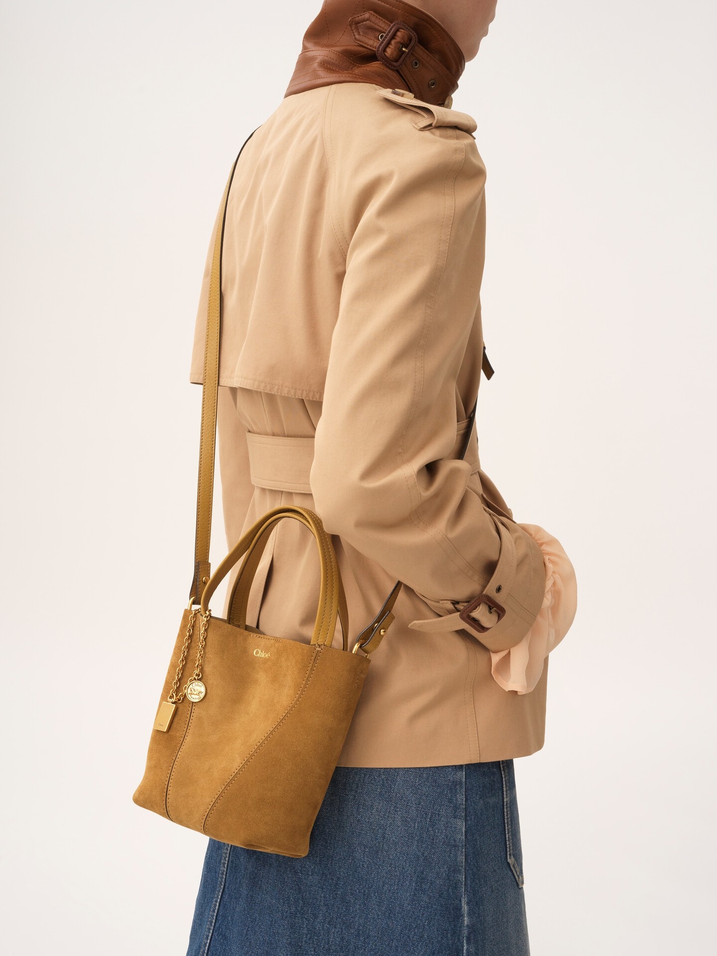 Bolso tote Chlo&eacute; Spin peque&ntilde;o de ante - 4