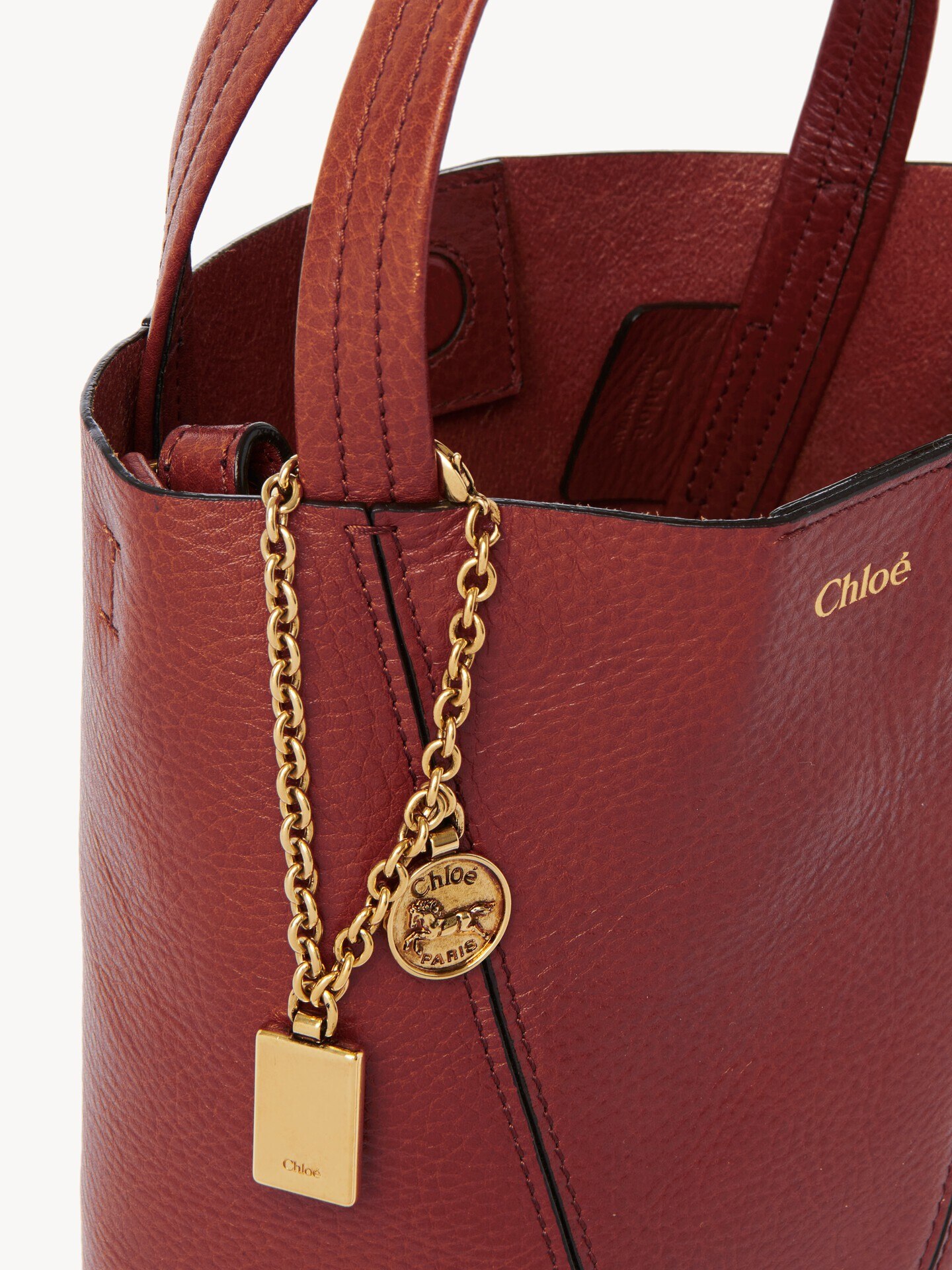 Small Chlo&eacute; Spin tote bag in grained leather - 6
