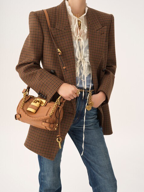 Small Paddington chain bag in grained leather