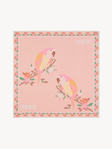 The Chlo&eacute; Parrot square scarf in silk twill