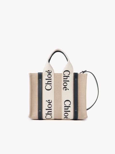 Small Woody tote bag in linen