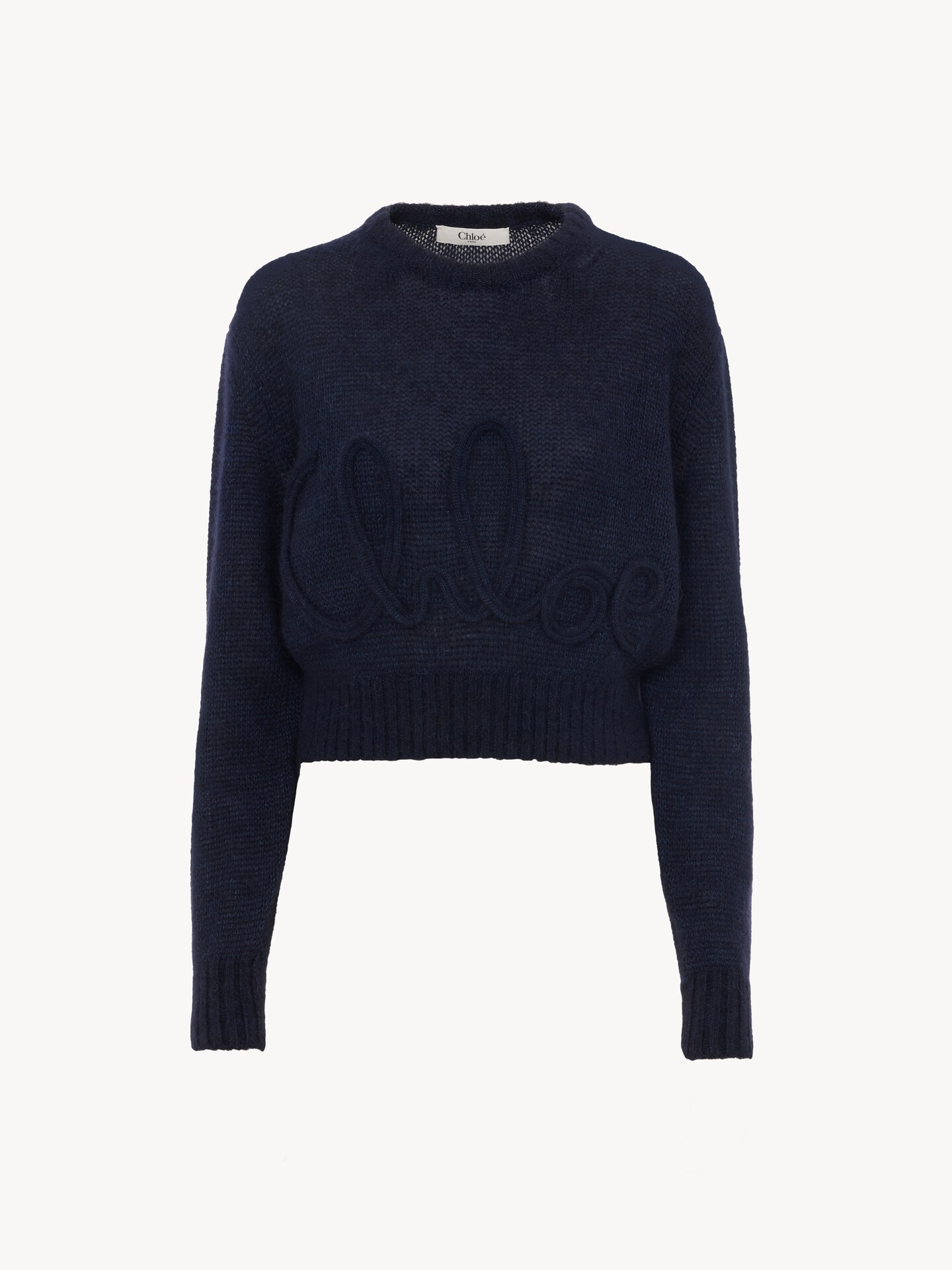 Logo jumper in alpaca wool & silk knit - 2