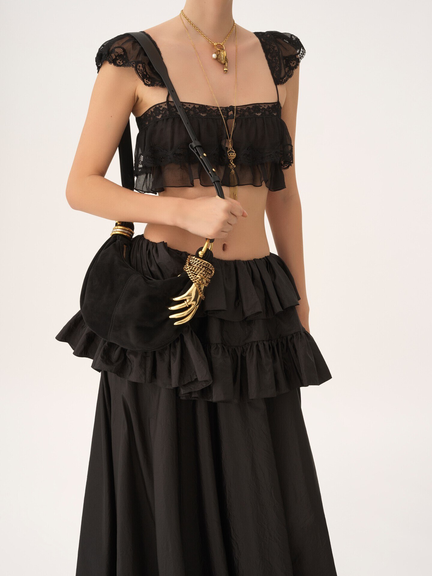 Mini Bracelet Hobo bag in suede leather - 3