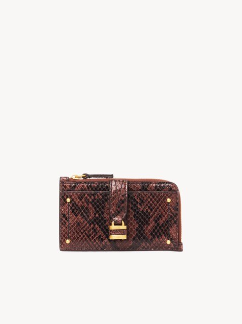 Cartera Paddington peque&ntilde;a con ranuras para tarjetas de cuero efecto pit&oacute;n
