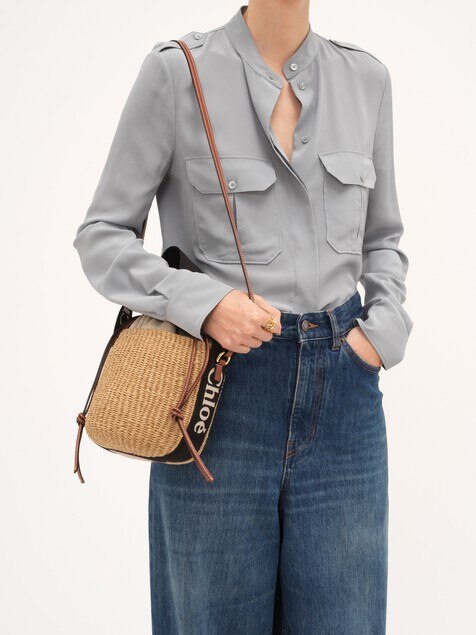 Small Woody basket in natural fibers