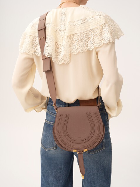 Marcie saddle bag in grained leather