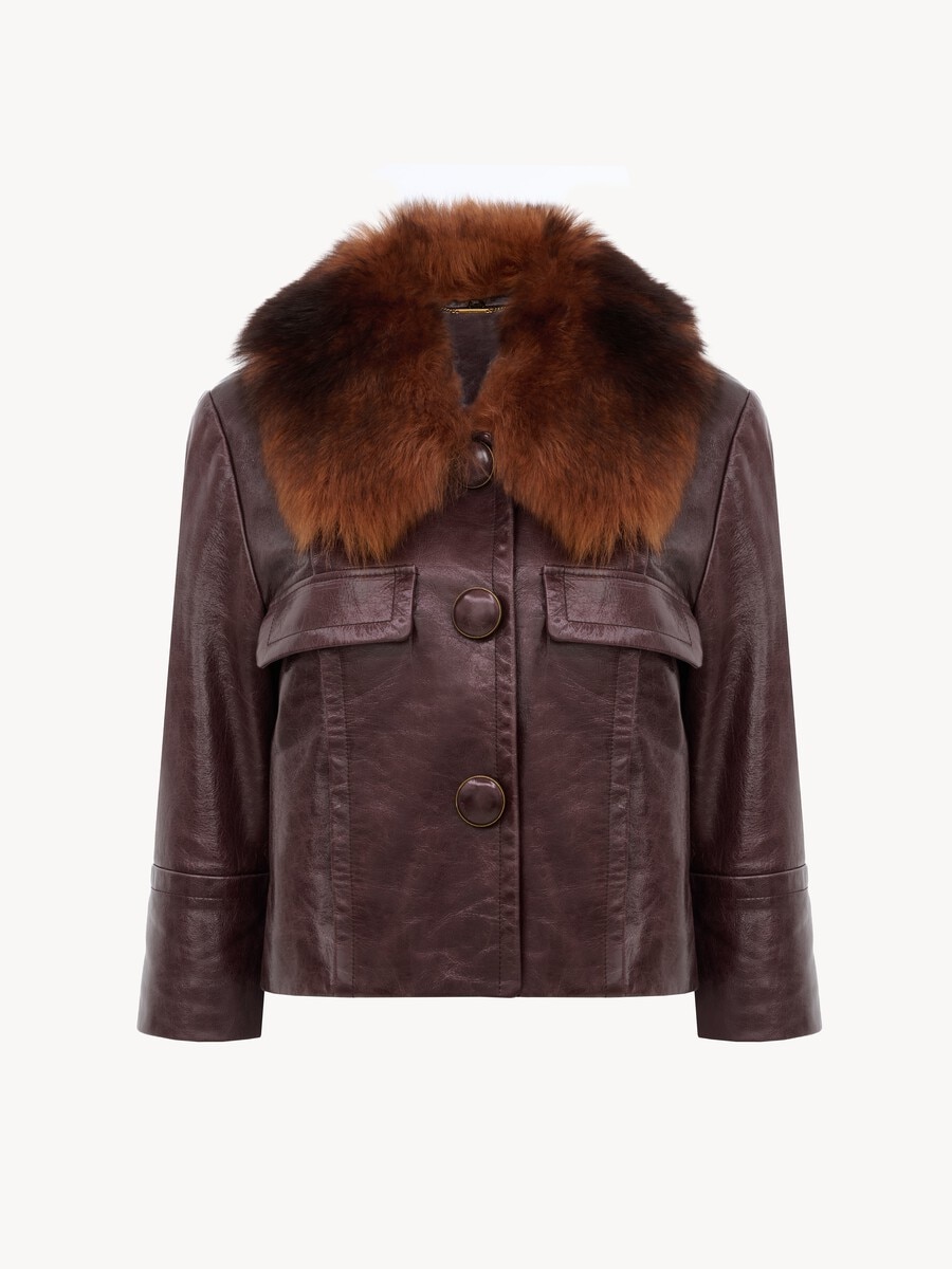 Cropped jacket in leather - 2