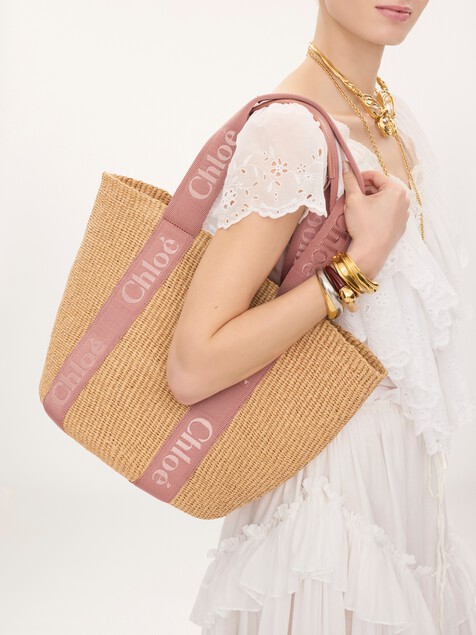 Large Woody basket in natural fibers